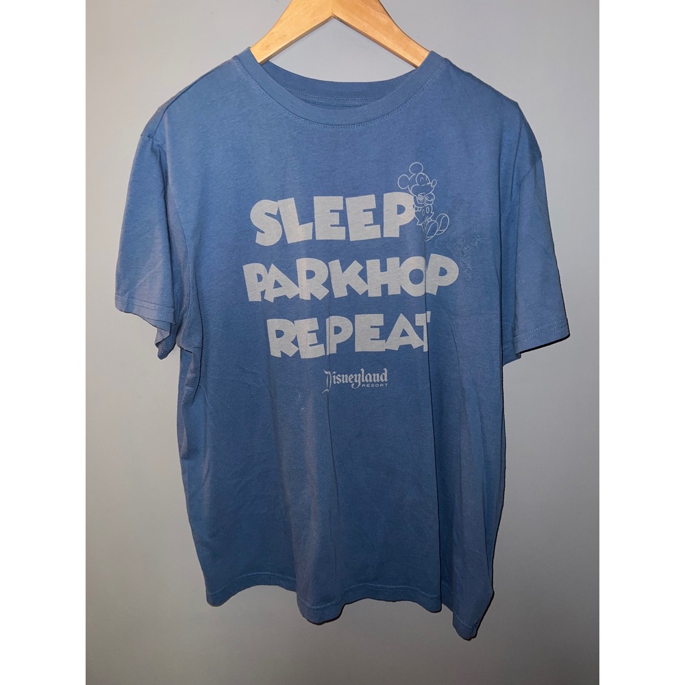 Disney Parks Mickey Mouse Sleep Parkhop Repeat Blue Graphic T-Shirt Mens Large